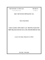 Chất lượng viên chức các trường mầm non trên địa bàn huyện gia lâm, thành phố hà nội 