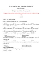 Tải Đề khảo sát chất lượng đầu năm lớp 9 môn Hóa 2020 - 2021 - Đề số 4 - Đề thi khảo sát chất lượng đầu năm lớp 9