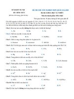 Tải Đề thi thử THPT Quốc gia năm 2020 môn Hóa học Sở GD&ĐT Hà Nội lần 3 - Đề thi thử THPT Quốc gia môn Hóa có đáp án