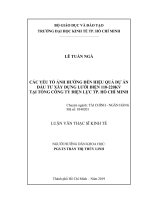 Các yếu tố ảnh hưởng đến hiệu quả dự án đầu tư xây dựng lưới điện 110 - 220kV tại Tổng công ty Điện lực Tp. Hồ Chí Minh