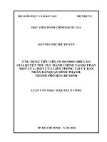 Ứng dụng tiêu chuẩn iso 90012008 vào giải quyết thủ tục hành chính tại bộ phận một cửa, một của liên thông tại ủy ban nhân dân quận bình thạnh, thành phố hồ chí minh 