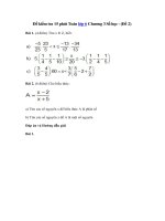 Tải Đề kiểm tra 15 phút môn Toán Chương 3 lớp 6 - Đề 2 - Đề kiểm tra 15 phút môn Toán Số học lớp 6
