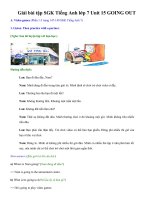 Tải Giải bài tập SGK Tiếng Anh lớp 7 Unit 15 GOING OUT - Để học tốt Tiếng Anh 7 Bài 15: Đi chơi