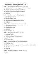 Tải Trắc nghiệm Tin học 10 bài 15 - Làm quen với Microsoft Word