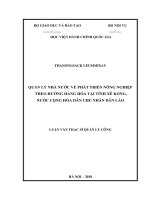 Quản lý nhà nước về phát triển nông nghiệp theo hướng hàng hóa tỉnh xê kong nước cộng hòa dân chủ nhân dân lào 