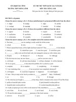 Tải Bộ đề thi thử THPT Quốc gia năm 2016 môn Tiếng Anh - Số 19 - Đề thi thử Đại học môn Tiếng Anh năm 2016 có đáp án