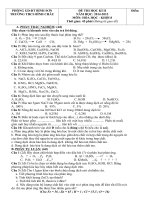 Tải Đề thi học kì 2 môn Hóa học lớp 8 trường THCS Bình Châu, Bình Sơn năm 2014 - 2015 - Đề kiểm tra cuối học kì II môn Hóa học