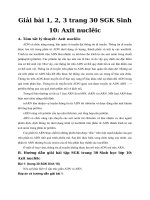 Tải Giải bài tập trang 30 SGK Sinh học lớp 10: Axit nuclêic - Giải bài tập môn Sinh học lớp 10