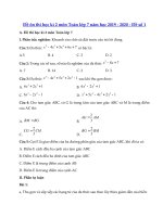 Tải Đề thi học kì 2 lớp 7 môn Toán năm học 2019 - 2020 - Đề số 1 - Đề thi toán lớp 7 học kì 2