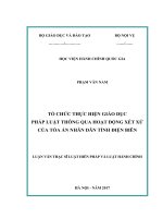Tổ chức thực hiện giáo dục pháp luật thông qua hoạt động xét xử của tòa án nhân dân tỉnh điện biên 
