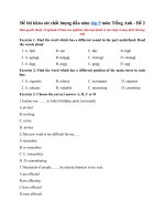 Tải Đề thi khảo sát chất lượng đầu năm lớp 9 môn Tiếng Anh năm 2020-2021 - Đề 2 - Đề kiểm tra khảo sát chất lượng đầu năm lớp 9 có đáp án