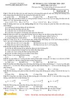 Tải Đề KSCL Vật lý 11 năm 2018 - 2019 trường THPT Trần Hưng Đạo - Vĩnh Phúc lần 1 - Đề khảo sát chất lượng lớp 11 môn Vật lý có đáp án