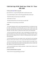 Tải Giải bài tập SGK Sinh học 8 bài 31: Trao đổi chất - Giải bài tập Sinh học rút gọn lớp 8 bài 31