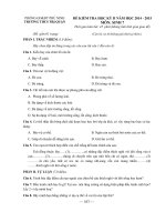 Tải Đề kiểm tra học kì 2 môn Sinh lớp 7 năm 2015 trường THCS Trị Quận, Phú Thọ - Đề kiểm tra học kì 2 môn Sinh lớp 7 có đáp án