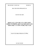 Động lực làm việc của viên chức khối văn phòng, ban tại viện hàn lâm khoa học và công nghệ việt nam 