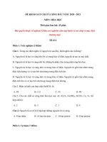 Tải Đề khảo sát chất lượng đầu năm lớp 8 môn Hóa 2020 - 2021 - Đề 6 - Đề thi khảo sát đầu năm lớp 8 môn Hóa có đáp án