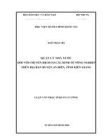 Quản lý nhà nước đối với chuyển dịch cơ cấu kinh tế nông nghiệp trên địa bàn huyện an biên, tỉnh kiên giang 