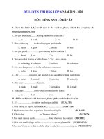 Tải Đề thi thử học sinh giỏi lớp 6 môn tiếng Anh năm 2019 - 2020 số 4 - Đề thi học sinh giỏi môn tiếng Anh 6 có đáp án