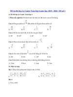 Tải Đề thi học kì 2 lớp 6 môn Toán năm học 2019 - 2020 - Đề số 1 - Đề thi toán lớp 6 học kì 2