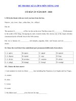 Tải Đề kiểm tra tiếng Anh lớp 8 học kì 2 năm 2019 - 2020 - Đề thi tiếng Anh lớp 8 có đáp án