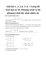 Tải Giải bài tập trang 68 SGK Đại số 10: Phương trình và hệ phương trình bậc nhất nhiều ẩn - Giải bài tập môn Toán lớp 10