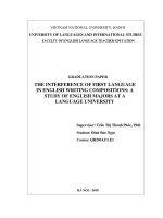Ảnh hưởng của ngôn ngữ thứ nhất  tiếng việt đối với việc viết tiếng anh một nghiên cứu về sinh viên chuyên ngành tiếng anh tại một trường đào tạo ngoại ngữ