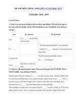 Tải Đề thi học kì 2 lớp 9 môn Tiếng Anh có file nghe năm học 2018 - 2019 số 3 - Đề thi học kì 2 môn Tiếng Anh lớp 9 có đáp án