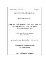 Kiểm soát chi thường xuyên ngân sách xã qua kho bạc nhà nước phú vang   tỉnh thừa thiên huế 