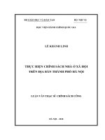 Thực hiện chính sách nhà ở xã hội trên địa bàn thành phố hà nội 