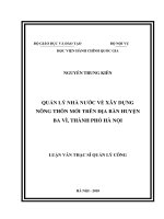 Quản lý nhà nước về xây dựng nông thôn mới trên địa bàn huyện ba vì, thành phố hà nội 