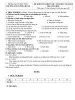 Tải Đề kiểm tra học kì 2 môn Sinh học lớp 8 năm 2015 trường THCS Phổ Khánh, Quảng Ngãi - Đề thi học kì 2 môn Sinh lớp 8 có đáp án