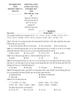 Tải Đề kiểm tra chất lượng giữa học kì 2 môn Hóa học lớp 10 năm học 2017 - 2018 trường THPT Lý Thái Tổ - Bắc Ninh - Đề kiểm tra chất lượng giữa học kì 2 Hóa học 10 có đáp án