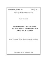 Quản lý nhà nước về giảm nghèo bền vững trên địa bàn huyện hóc môn, thành phố hồ chí minh 