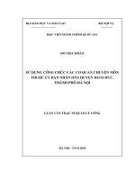 Sử dụng công chức các cơ quan chuyên môn thuộc UBND huyện hoài đức, thành phố hà nội 
