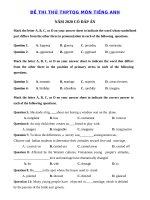Tải Đề luyện thi THPT Quốc gia môn tiếng Anh năm 2020 số 28 - Đề thi tiếng Anh THPT năm 2020 có đáp án