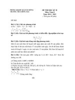 Tải Đề thi học kì 2 môn Toán lớp 8 trường THCS Đồng Mai, Hà Nội - Đề thi học kì II môn Toán lớp 8 có đáp án