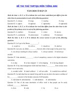 Tải Đề ôn thi THPT Quốc Gia môn tiếng Anh năm 2020 số 30 - Đề thi tốt nghiệp THPT 2020 môn Anh có đáp án