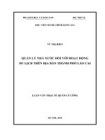 Quản lý nhà nước đối với hoạt động du lịch trên địa bàn thành phố lào cai 