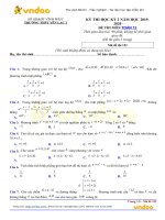 Tải Đề thi học kì 2 lớp 12 môn Toán năm 2019-2020 trường THPT Yên Lạc 2, Vĩnh Phúc - Đề thi Toán lớp 12 học kì 2