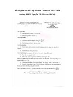 Tải Đề thi giữa học kì 2 lớp 10 môn Toán năm 2018 - 2019 trường THPT Nguyễn Tất Thành - Hà Nội - Đề kiểm tra môn Toán lớp 10 giữa học kì 2