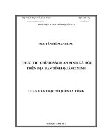 Thực thi chính sách an sinh xã hội trên địa bàn tỉnh quảng ninh 