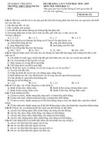 Tải Đề KSCL Sinh học 11 năm 2018 - 2019 trường THPT Trần Hưng Đạo - Vĩnh Phúc lần 1 - Đề khảo sát chất lượng Sinh học 11 có đáp án