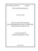 Quản lý nhà nước về hộ tịch của ủy ban nhân dân cấp xã   từ thực tiễn huyển si ma cai, tỉnh lào cai 