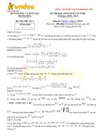 Tải Đề thi học sinh giỏi cấp tỉnh môn Toán lớp 11 năm học 2018 - 2019 Sở GD&ĐT Thanh Hóa - Đề thi HSG Toán 11 có đáp án