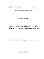 Quản lý nhà nước về di sản văn hóa phi vật thể trên địa bàn tỉnh nghệ an 