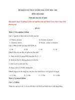 Tải Đề khảo sát chất lượng đầu năm lớp 8 môn Hóa 2020 - 2021 - Đề 2 - Đề thi khảo sát đầu năm lớp 8 môn Hóa