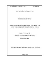 Thực hiện chính sách tự chủ tài chính tại bệnh viên y học cổ truyền trung ương 