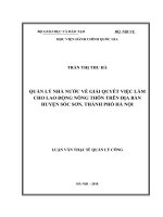 Quản lý nhà nước về việc giải quyết việc làm cho lao động nông thôn trên địa bàn huyện sóc sơn, thành phố hà nội 