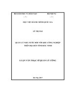 Quản lý nhà nước đối với khu công nghiệp trên địa bàn tỉnh bắc ninh 