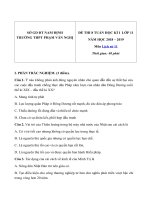 Tải Đề thi giữa học kì 1 môn Lịch sử 11 năm học 2018-2019 trường THPT Phạm Văn Nghị, Nam Định - Đề kiểm tra giữa học kì 1 môn Lịch sử 11